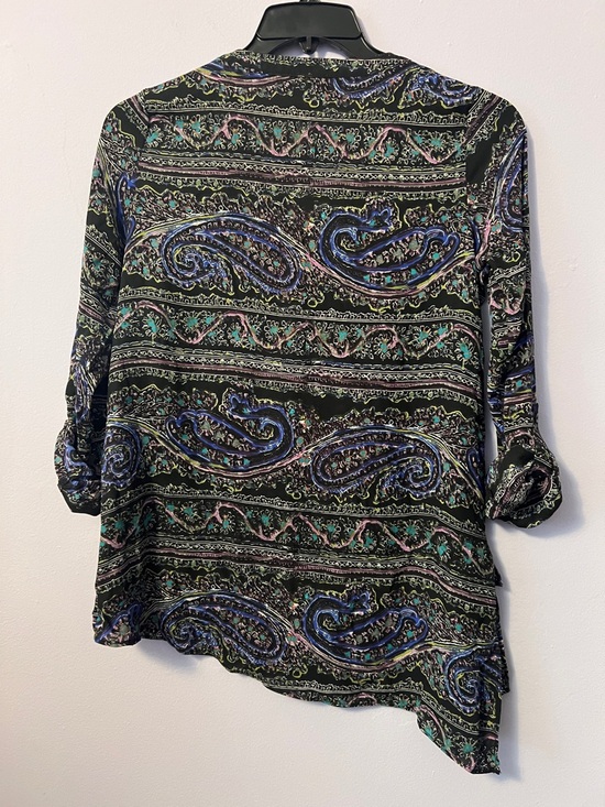 The Limited Paisley V-Neck Slanted Tunic - Black Multi-Color - Picture 3 of 3